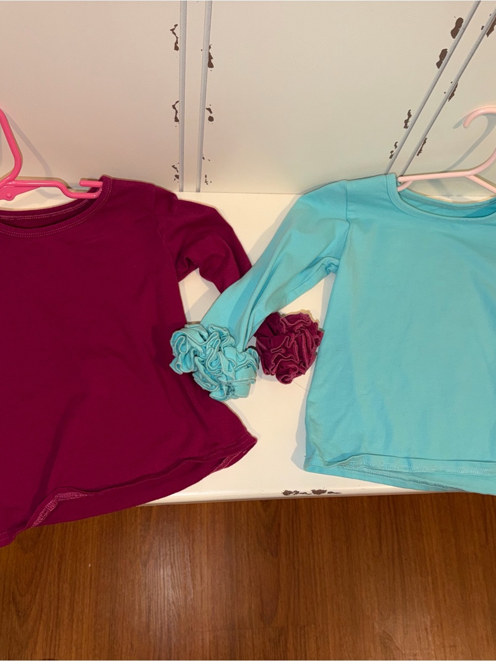 Girls Long-Sleeve Tops - Teal and Magenta - local boutique